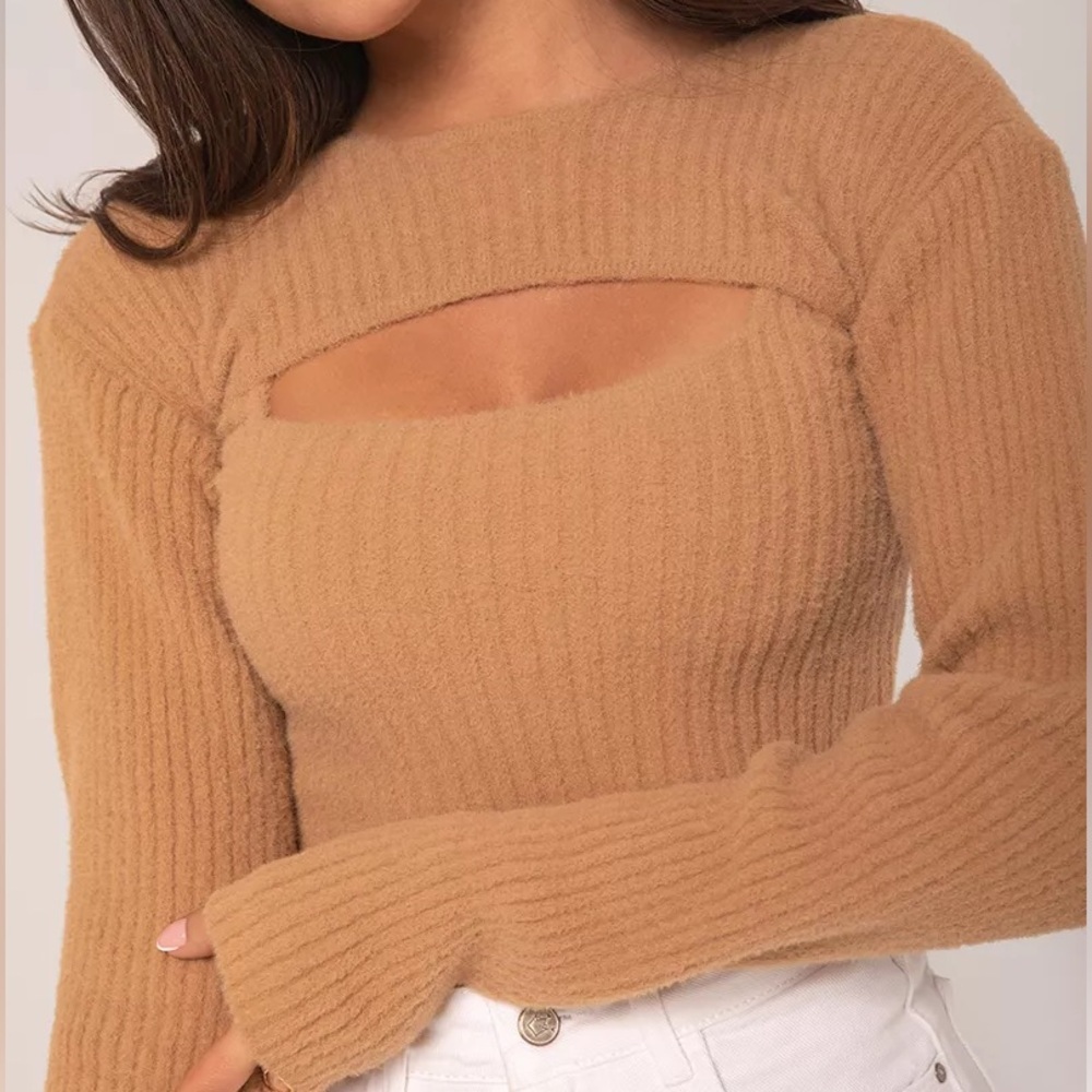 Emory Park Cropped 2 Piece Sweater Size S